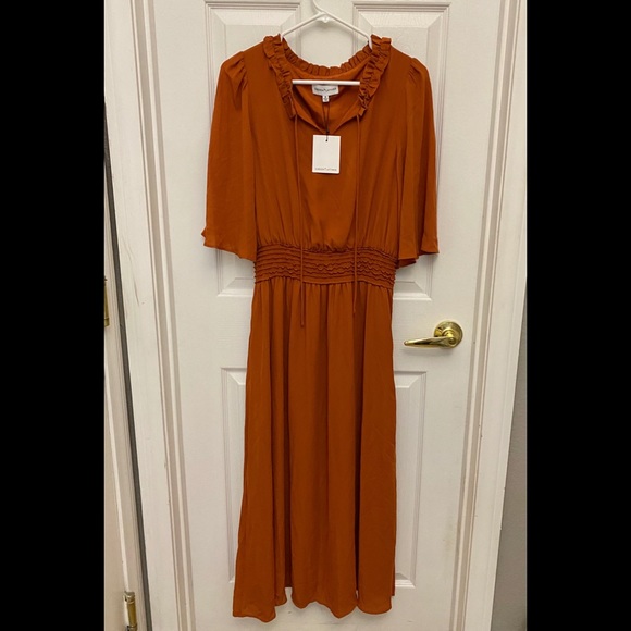 NEW Gibson Latimer Spice Color Midi Dress NWT NEW - Picture 2 of 2